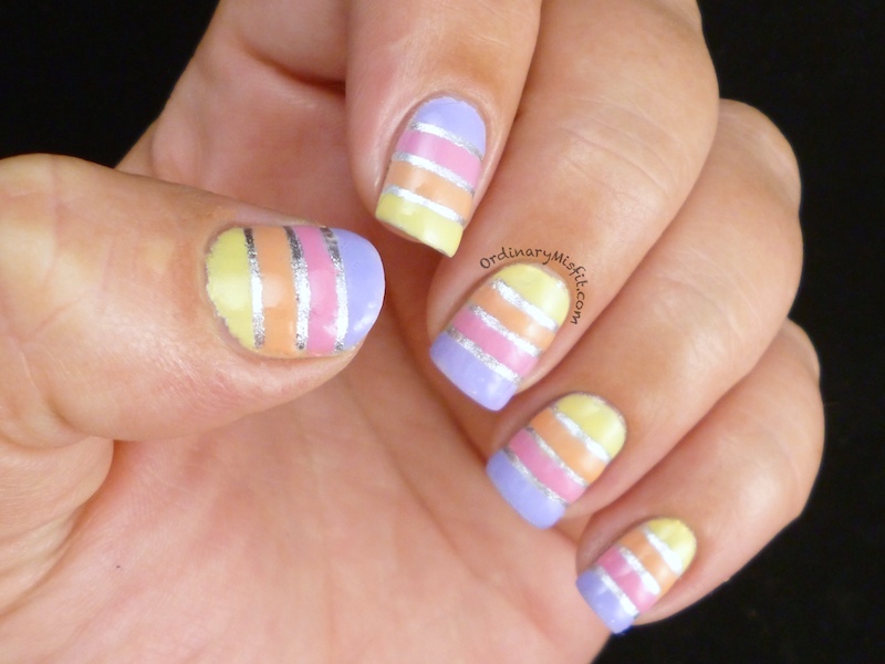 Easter Stripes nail art 4