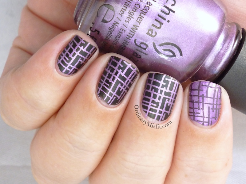 Purple and black nail art 2
