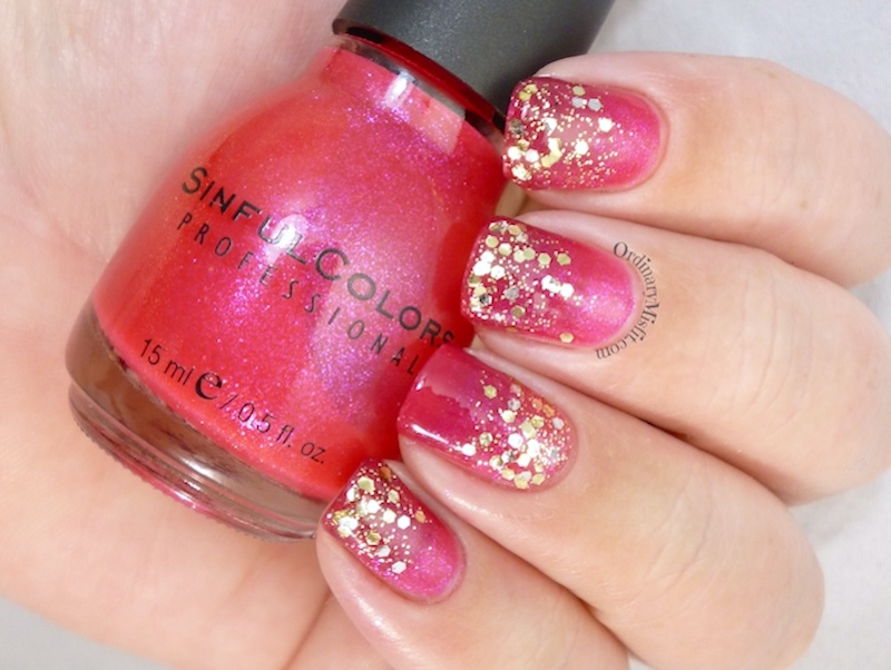 Pink and Gold glitter gradient