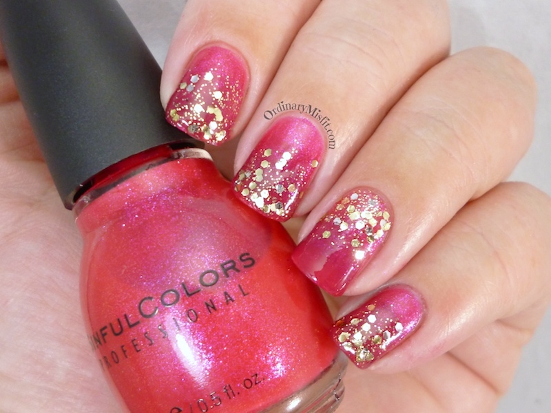 Pink and Gold glitter gradient 3