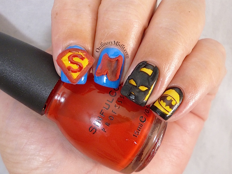 Nail Anarchy April batman vs superman nail art