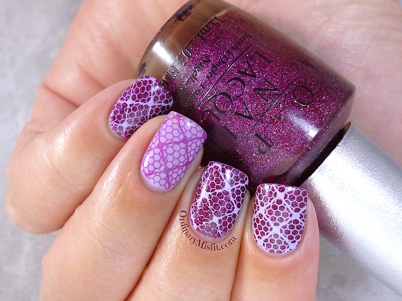 Born Pretty Store BP L020 purple stamped nail art