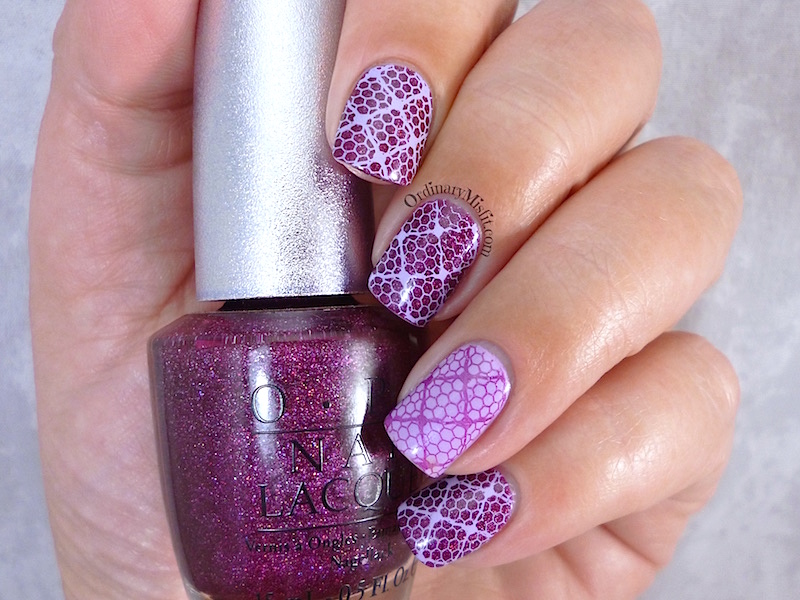 Born Pretty Store BP L020 purple stamped nail art