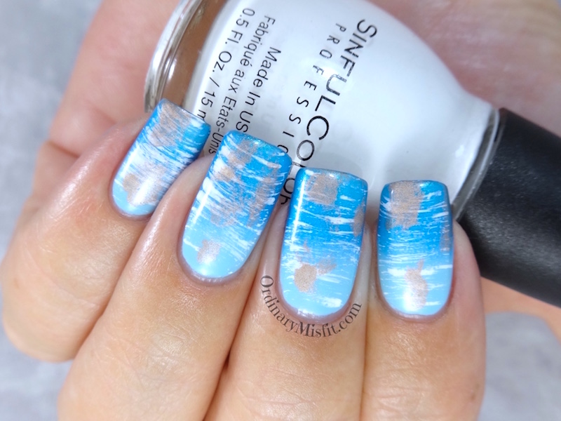 NAILLinkup March - Aquamarine nail art