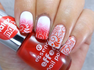 NailLinkup Feb red and white nail art