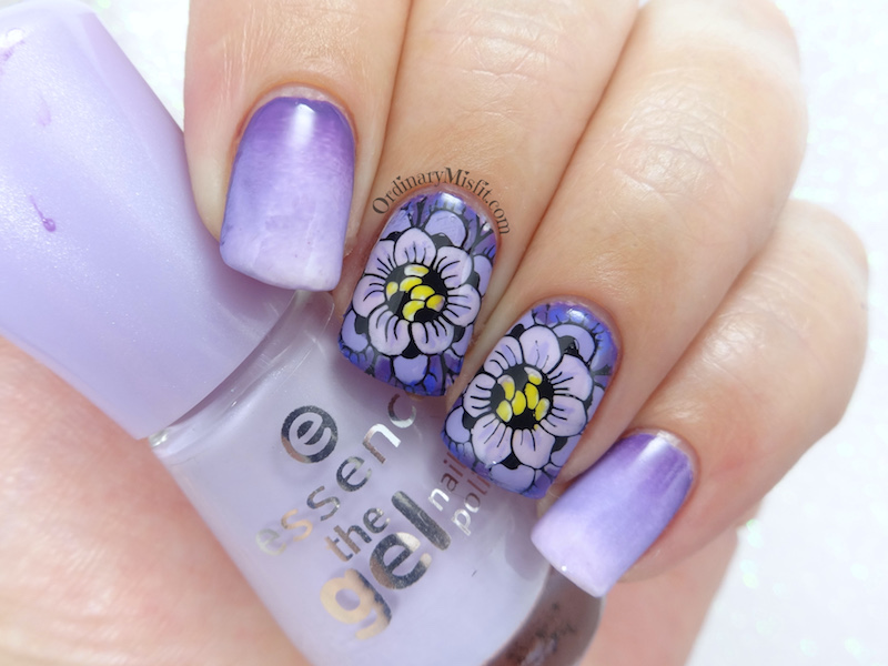 Purple petals nail art