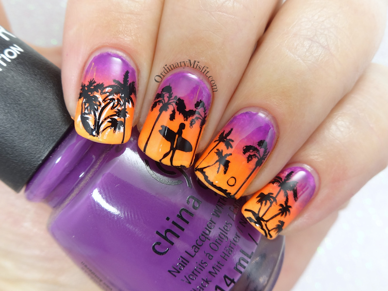 Summer sunset nail art
