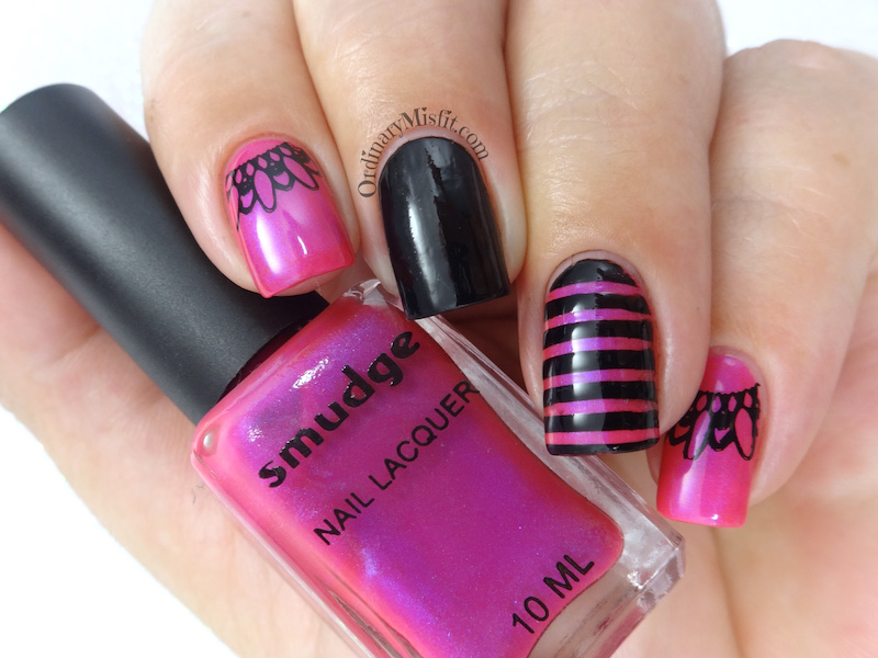 Pink and black skittlette