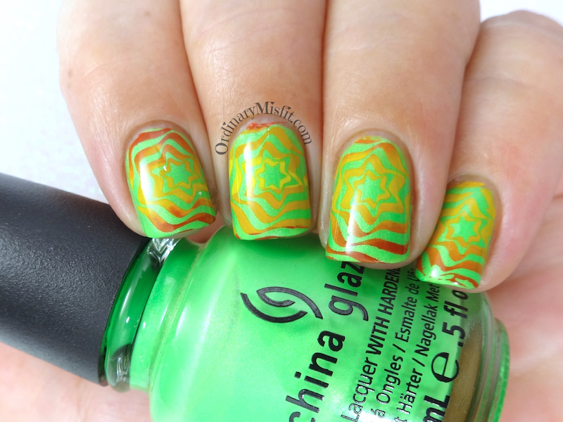 BP-L050 gradient green swirl nail art