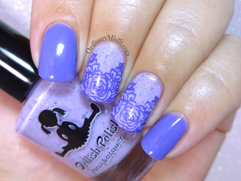 Purple swirly nail art