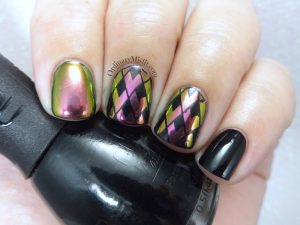 Stamped chrome nail art
