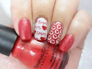 Secret santa is all about love nail art