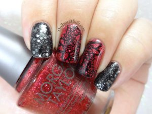 Red and black lace