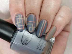 Squares and stripes nail art
