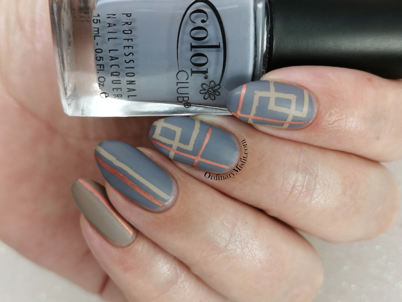 Squares and stripes nail art