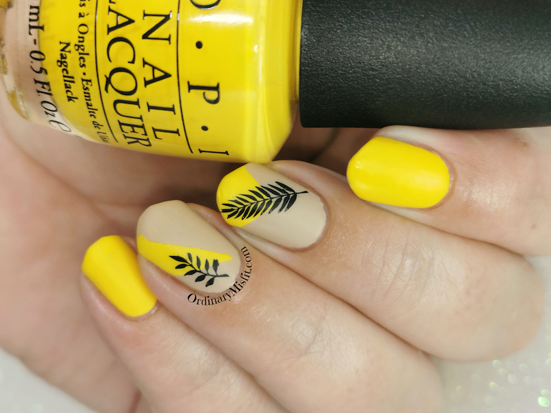 Yellow and nude nail art