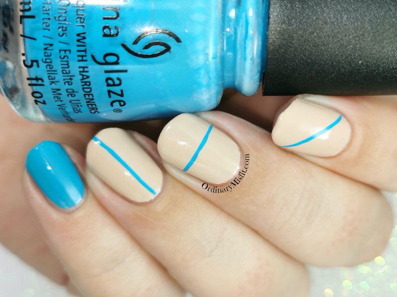 blue line nail art